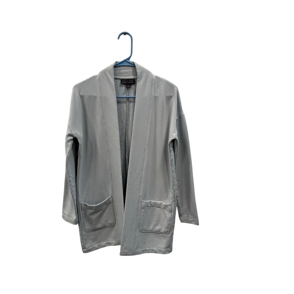 Free Fly Thermal Fleece Longline Cardigan Size SM Light Blue Bamboo Casual Warm - Picture 10 of 10